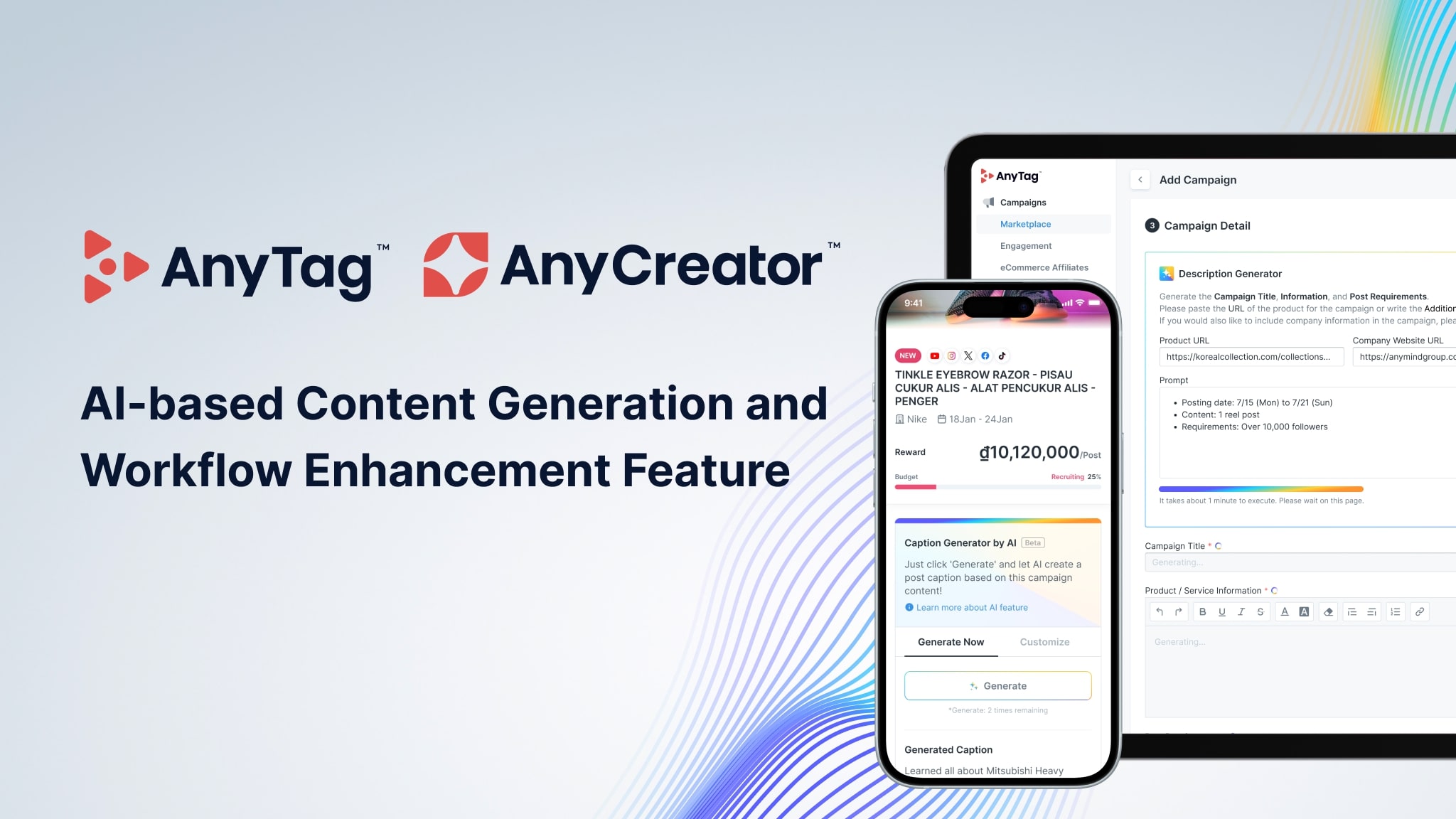 AnyMind Group adds GenAI content drafting capabilities to AnyTag and AnyCreator