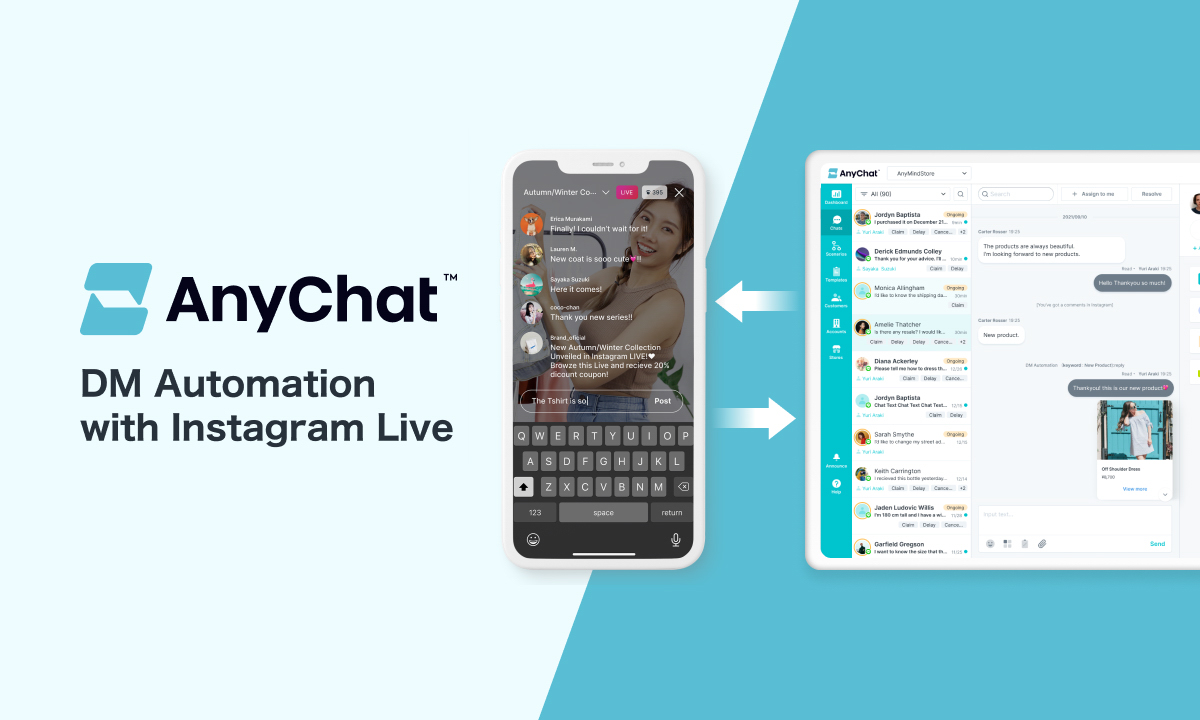 AnyMind Group liên kết AnyChat với Instagram và bổ sung khả năng thương mại trực tuyến (live commerce) cho nền tảng